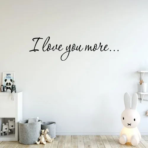 Vista 5 de VWAQ Calcomanía con texto en inglés "I Love You More" (I Love You More)