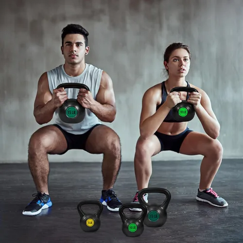 Vista 7 de Fitvids Juego de pesas rusas para entrenamiento de fuerza, pesas rusas
