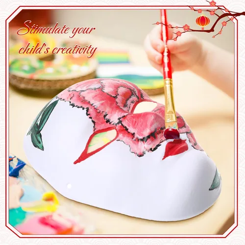 Vista 3 de 50 máscaras de papel maché arte blanco