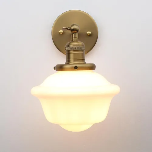 Vista 8 de Pathson Modern Wall Sconce, Milk White Bathroom Vanity Light Fixture, Wall Lighting for Bedroom Living Room Hallway Home Decor