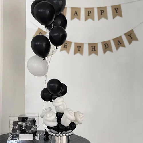 Vista 7 de 110 globos negros pequeños de látex negro de 5 pulgadas, mini globos negros gruesos de cumpleaños para decoración de bodas, baby shower. B01-negro