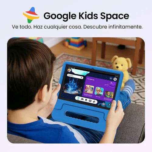 Vista 3 de ApoloSignage 2025 Tablet Android 15 para niños, pantalla HD de 10 pulgadas, procesador Octa-Core, 8 GB RAM, 64 GB ROM (expandible a 1 TB), con Azul