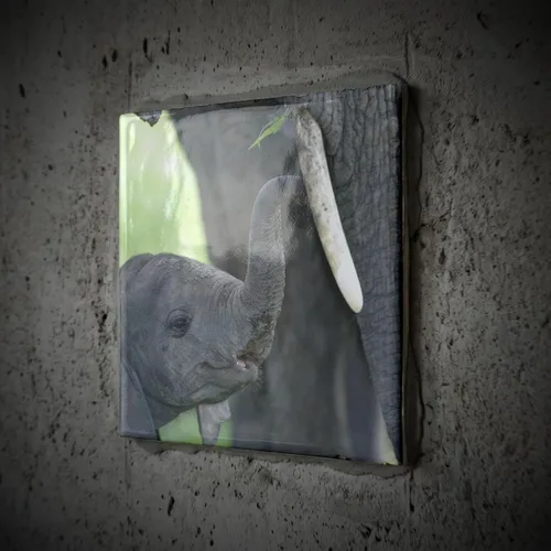 Vista 2 de 3dRose African Elephant Baby with Mother - NA02 BJA0018 - Jaynes Gallery 4 Inch Ceramic Tile