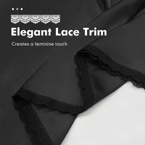 Vista 3 de MANCYFIT Medias ranuras para debajo de los vestidos, falda deslizante, extensora, de satén, para mujer