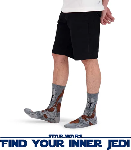 Vista 5 de Hyp Calcetines Baby Yoda Star Wars Mandalorian The Child Grogu para hombres mujeres y adultos 4 pares de calcetines en caja de regalo de Star Wars