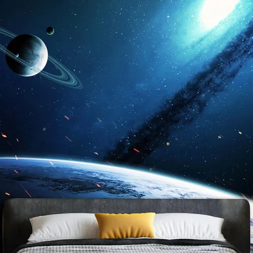 Vista 13 de NWT Calcomanía removible para pared, diseño de nube galáctica, estrella, nebulosa, fantasía, ciencia ficción, astronomía y arte espacial, arte