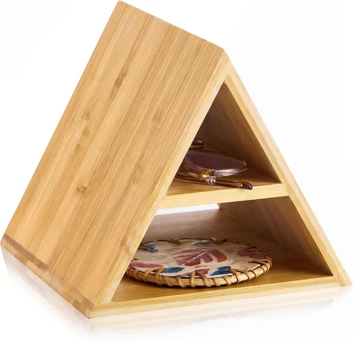 Vista 9 de Menkxi Soporte triangular de madera para libros de 7 x 7 x 6 pulgadas, color oscuro, madera de pino