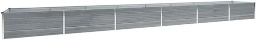 Vista 10 de vidaXL Cama de jardín elevada, cama de flores elevada, maceta de acero galvanizado, maceta al aire libre para patio, jardín, verduras, hierbas, gris