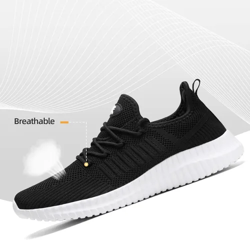 Vista 5 de SKTRIP Zapatos deportivos ligeros para caminar para hombre, zapatos deportivos de malla transpirable, informales, antideslizantes, gimnasio