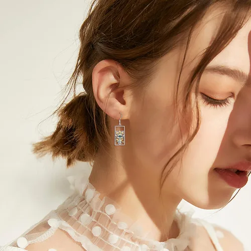 Vista 2 de CRMAD Aretes de anime de plata de ley, alas de setahongozelda para mujer, Metal, no conocido
