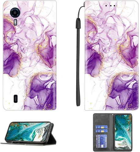 Vista 180 de Aroepurt Funda para UMIDIGI G1 Plus compatible con UMIDIGI G1 Plus Funda para teléfono Funda de piel sintética con función atril magnética CPT15