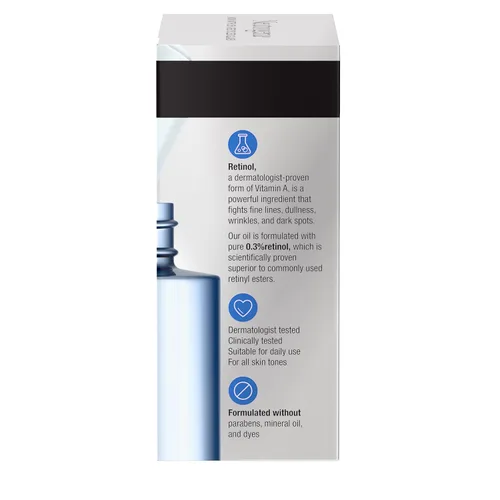 Vista 2 de Neutrogena Aceite facial de retinol de reparación rápida de arrugas, suero facial antienvejecimiento diario para combatir líneas finas, arrugas
