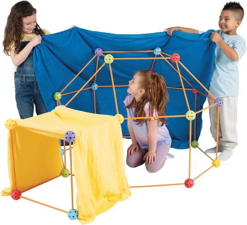 Vista 2 de Crazy Forts Everest Toys Multicolor - Juego de construcción de fuerte de 69 piezas - Juguetes STEM para construir en interiores o exteriores