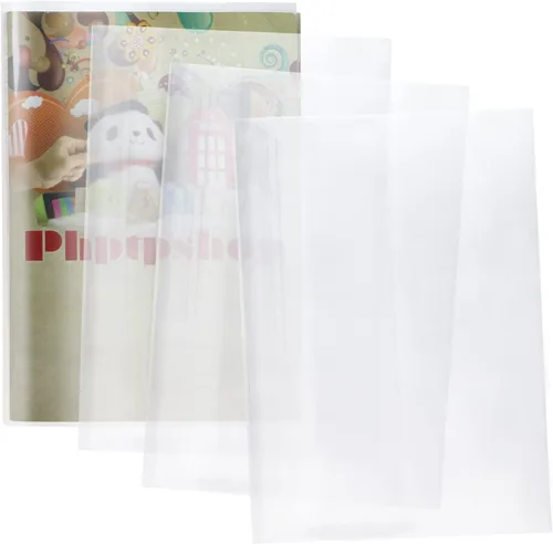 Vista 8 de ONLYKXY 10 fundas transparentes para libros de ejercicios para libros escolares, fundas de plástico impermeables (A4)