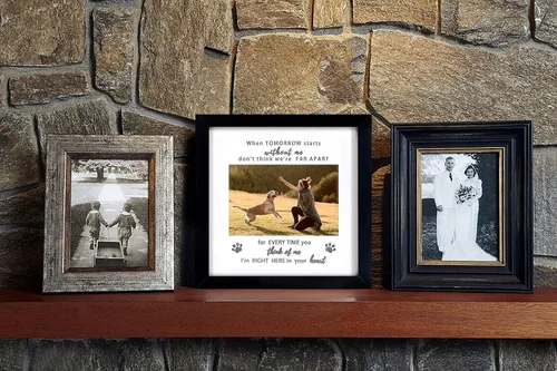 Vista 6 de KCRasan Marco de Fotos Conmemorativo para Regalo por Pérdida de Mascota - Marco de Recuerdo para Perro o Gato con Recuerdo Conmemorativo