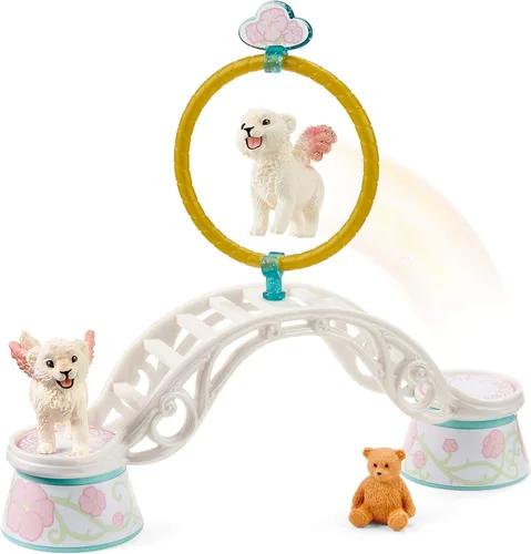 Vista 2 de Schleich Bayala 42524 - Juego modular de 9 piezas con lindas figuras de león, arco, aro y calcomanías, juguetes de criaturas míticas