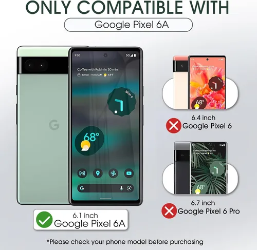 Vista 2 de Paquete de 3 protectores de pantalla para Google Pixel 6A, película protectora de TPU flexible autorreparable para Google Pixel 6A, película