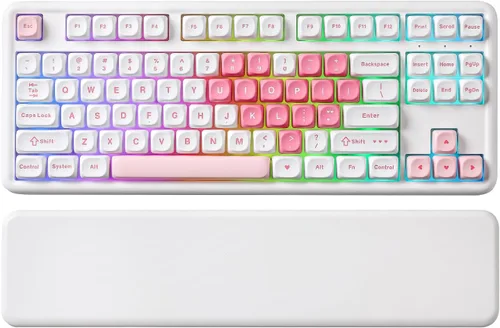 Vista 11 de YUNZII B87 Wireless Mechanical Keyboard,QMK/VIA Programmable,TKL Layout 87 Keys,BT/2.4G/USB-C,Hot Swap Gasket Mount RGB Backlit Gaming with Wrist