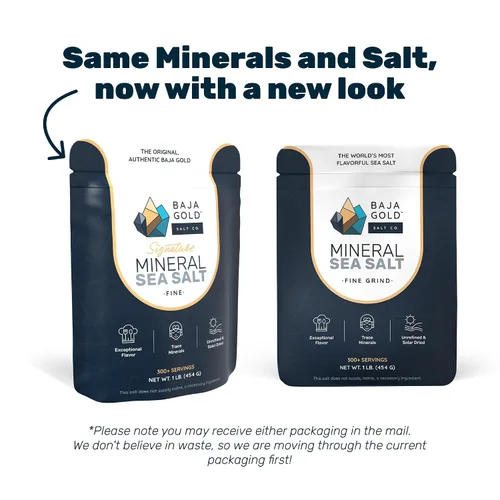 Vista 8 de Baja Gold Sal marina mineral - Recomendada por Gary Brecka - Sal de molienda fina para cocinar y hornear Sal natural de Baja para usos culinarios