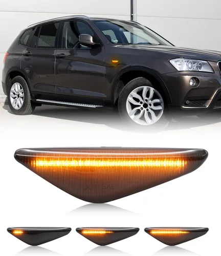 Vista 9 de Luces de Señal de Giro LED Secuenciales de Repuesto para 7 Series E38 1995-2001, 3 Series E46 M3 2001-2006, Lente Transparente Frontal Ámbar