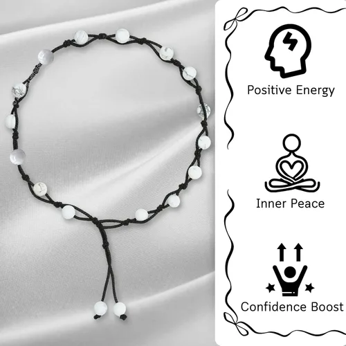 Vista 72 de Amazing Gemstone Crystal Anklet Ankle Bracelets for Women - Waterproof Beaded Healing Crystal Anklets, Plus Size Chakra Gemstone Bead Anklet