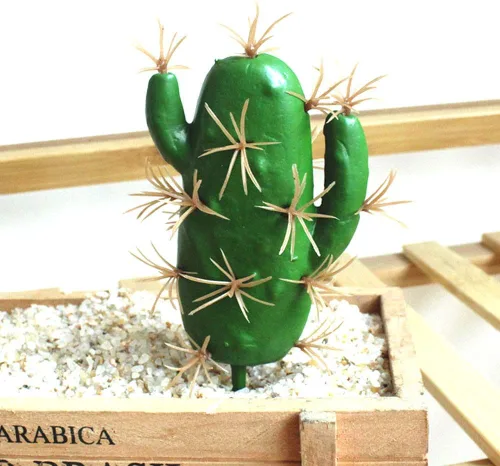 Vista 4 de FagusHome Decoración de cactus artificiales, plantas de cactus falsas, suculentas, cactus artificiales, 4 piezas sin macetas, decoración
