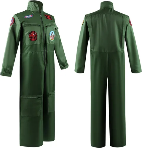 Vista 5 de TUSAUW Traje de vuelo para niños, disfraz de piloto de la Fuerza Aérea, conjunto de accesorios para niños, disfraz de Halloween