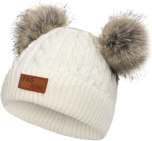 Vista 3 de Century Star Baby Girl Hats Winter Cute Baby Beanies for Girls Boys Knit Baby Hats Warm Infant Toddler Hat Pom Pom Caps