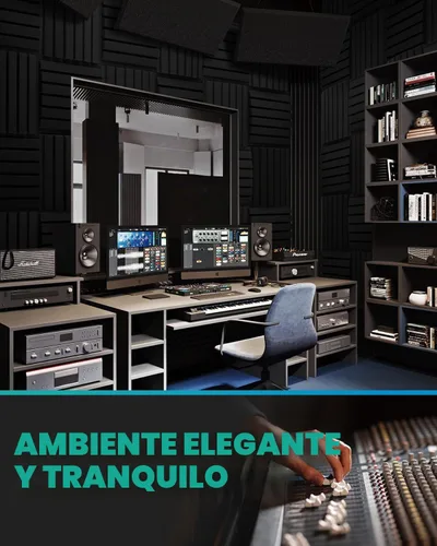 Vista 4 de Paquete de 36 paneles curvos de espuma a prueba de sonido para paredes, paneles acústicos de 2 pulgadas que absorben el sonido, insonorización