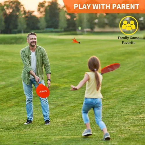 Vista 5 de Banvih Juego de 4 raquetas de bádminton, juegos de playa y juegos de patio para adultos y familia, juegos al aire libre para niños de 8 a 12 años