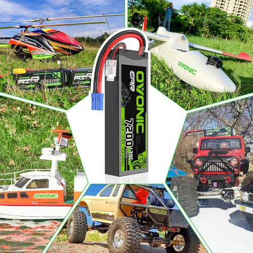 Vista 5 de OVONIC 2S LiPo Batería 7200mAh 7.4V 130C RC Batería con EC5 Conector
