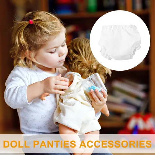 Vista 5 de 12 pañales para muñecas de bebé, ropa interior blanca para muñecas de 5 a 7 pulgadas, pañales reutilizables para muñecas recién nacidas, accesorios
