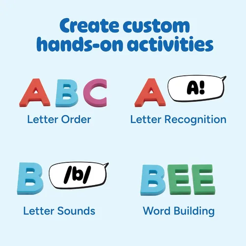 Vista 3 de Educational Insights AlphaMagnets en mayúsculas multicolor – Imanes ABC para niños de 3 a 5 años, juguetes de aprendizaje del alfabeto para niños
