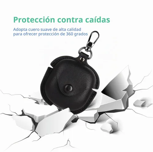 Vista 2 de Funda de cuero compatible con Samsung Galaxy Buds 2 Pro/Galaxy Buds 2/Galaxy Buds Pro/Galaxy Buds Live Funda protectora con llavero, bonita funda