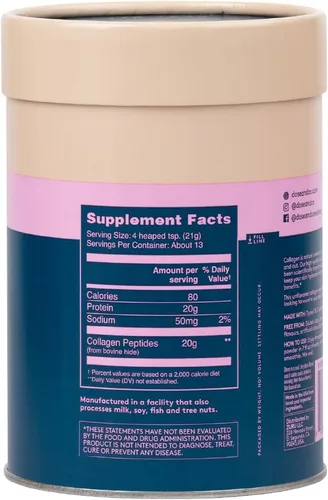 Vista 2 de DOSE & CO. Péptidos de colágeno puro para cabello, piel y uñas, sin sabor, suplemento en polvo de 10 onzas