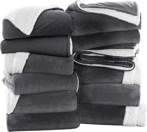 Vista 39 de IR Imperial Rooms Mantas Sherpa de color rosa bebé tamaño King para cama – Paquete al por mayor de 9 mantas Sherpa – Manta suave y esponjosa