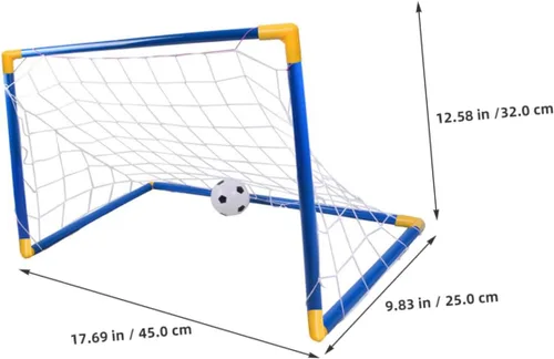 Vista 2 de Outanaya Portería de fútbol plegable portátil de plástico Mini puerta de fútbol para entrenamiento interior al aire libre Red plegable ligera