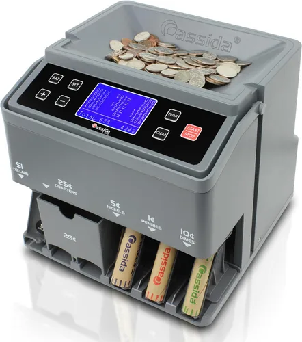 Vista 7 de Cassida Clasificador/contador electrónico de monedas C100, monedas contables 1¢, 5¢, 10¢, 25¢, 250 monedas/min, 110 VAC