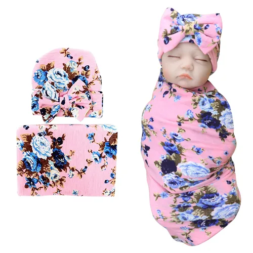Vista 11 de DRESHOW BQUBO - Conjunto de gorro de algodón para bebé, manta para recién nacido, con orejas de oso, tarjeta de anuncio de nacimiento de madera