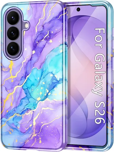 Vista 9 de Btscase para Samsung Galaxy S25, [Probado contra caídas de grado militar] Funda protectora de diseño de patrón de mármol, resistente, delgada