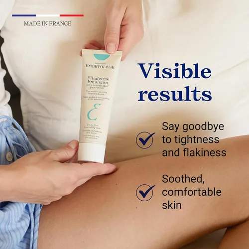 Vista 3 de Embryolisse Filaderme - Hidratante facial en emulsión, reparación intensiva para piel seca, con aloe vera y manteca de karité, 2.54 onzas líquidas