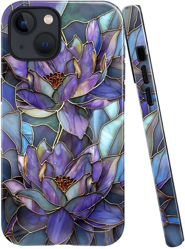 Vista 20 de Funda TnXee Compatible con iPhone 11, Funda Híbrida de 2 Capas de Prevención de Caídas con Arte Floral Colorido para Niñas y Niños