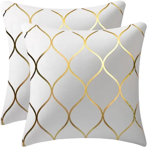 Vista 8 de DEZENE Fundas de almohada decorativas de terciopelo dorado de 22 x 22 pulgadas: paquete de 2 fundas de almohada cuadradas decorativas para Negro