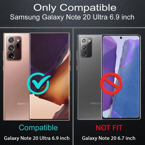 Vista 2 de Funda para Galaxy Note 20 Ultra, con protector de pantalla de TPU flexible autorreparable [2 unidades] y cubierta de cámara deslizante, soporte