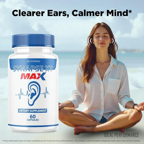 Vista 2 de IDEAL PERFORMANCE Synapse XT Max Tinnitus Supplement Pro Premium - Paquete de 2 pastillas de alivio (120 cápsulas)