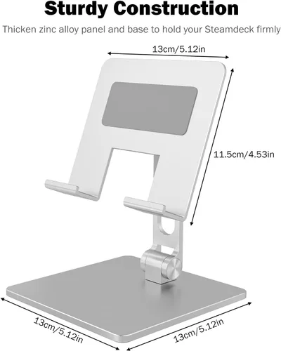 Vista 3 de Soporte para cubierta de vapor de válvula base plegable ajustable multiángulos con base gruesa para accesorios de cubierta de vapor plata