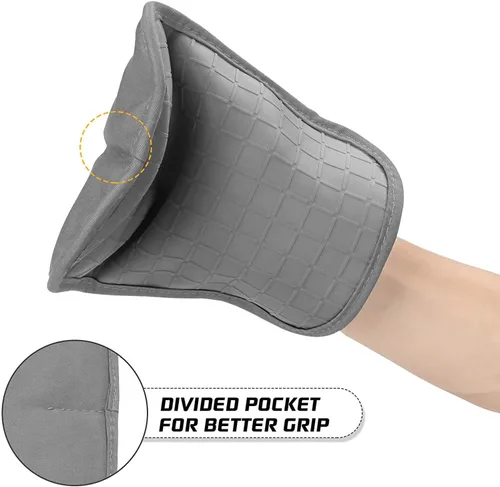 Vista 2 de HOMWE Soportes de silicona para ollas de cocina con bolsillos, juego de 2 salvamanteles, resistentes al vapor y al calor para manos y encimeras