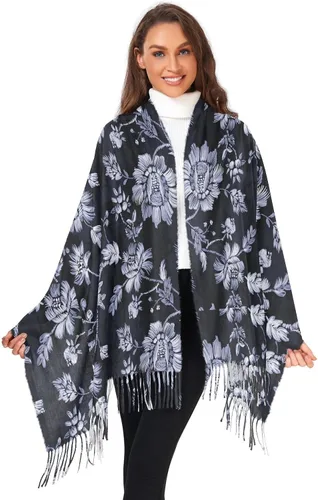 Vista 7 de J JOYSAY Bohemian Flora Scarf for Men Women Scarfs Big Scarves Wrap Shawl Ladies Gifts for Winter