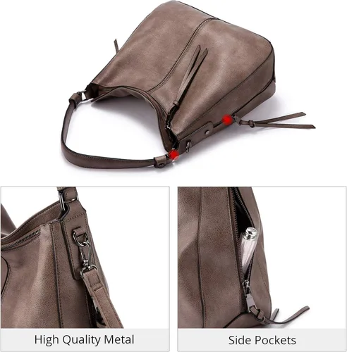 Vista 5 de Realer Handbags for Women Hobo Bags Large Crossbody Shoulder Bag Vegan Faux Leather, with HolsterWallet