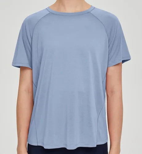 Vista 4 de Origiwish Camiseta de entrenamiento de manga corta para mujer, de secado rápido, para correr, gimnasio, atlética, casual, para yoga